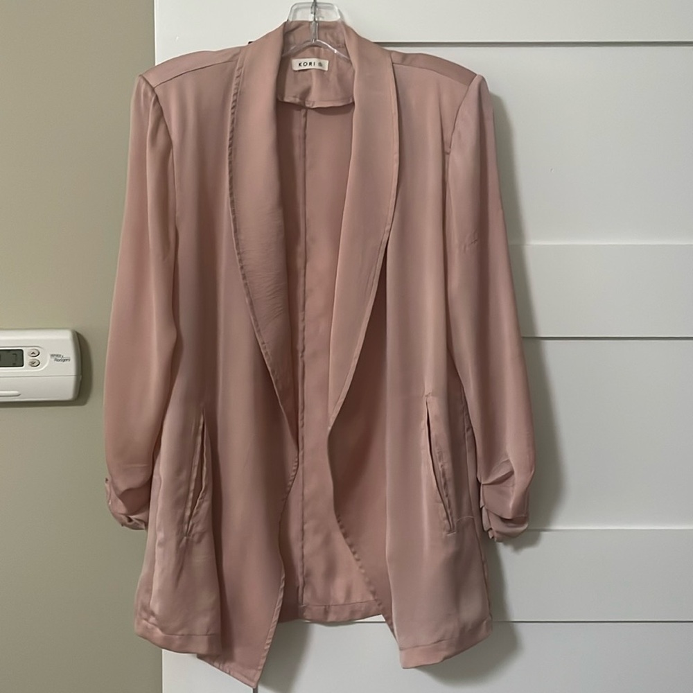 Kori Open Blazer satiny, lightweight, spring, casual dressy